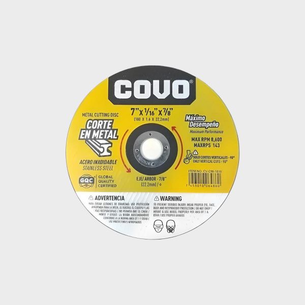 Imagen de DISCO CORTE FINO 7" X1.6mm METAL COVO