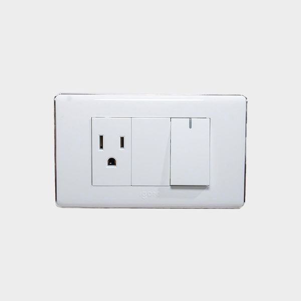 Imagen de INTERRUPTOR+TOMA C/TIERRA BLANCO-A IGOTO