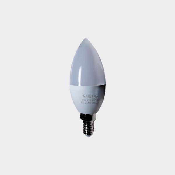 Imagen de BOMBILLO VELA 6W E12 6500K CLASSIC LUX