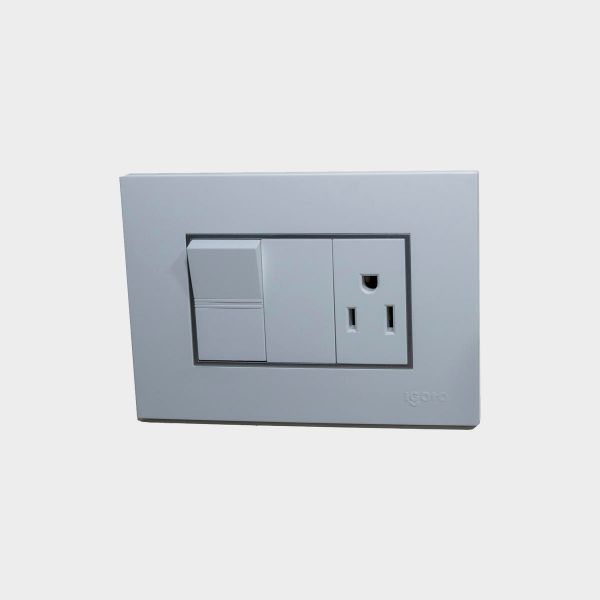 Imagen de INTERRUPTOR+TOMA C/TIERRA BLANCO-Z IGOTO