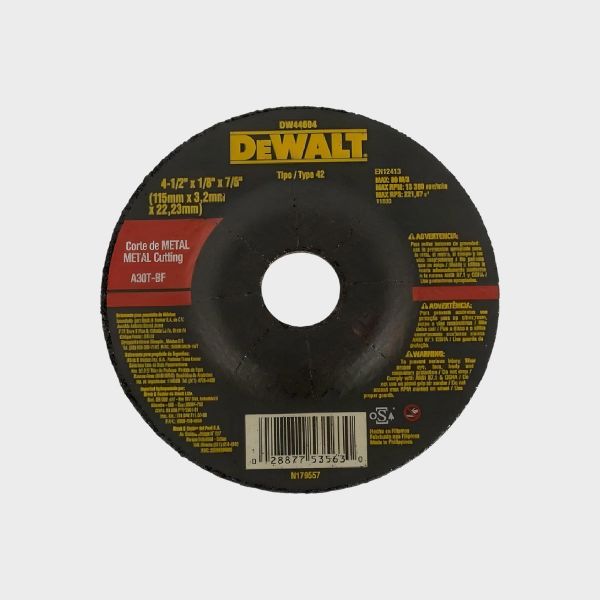 Imagen de DISCO C/METAL 4-1/2 X 1/8 CONCAVO DEWALT